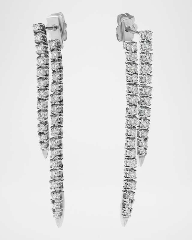 Short Tennis Front to Back Diamond Earrings